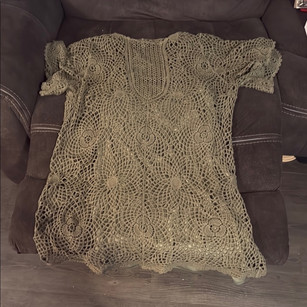 Olive Green Crochet dress